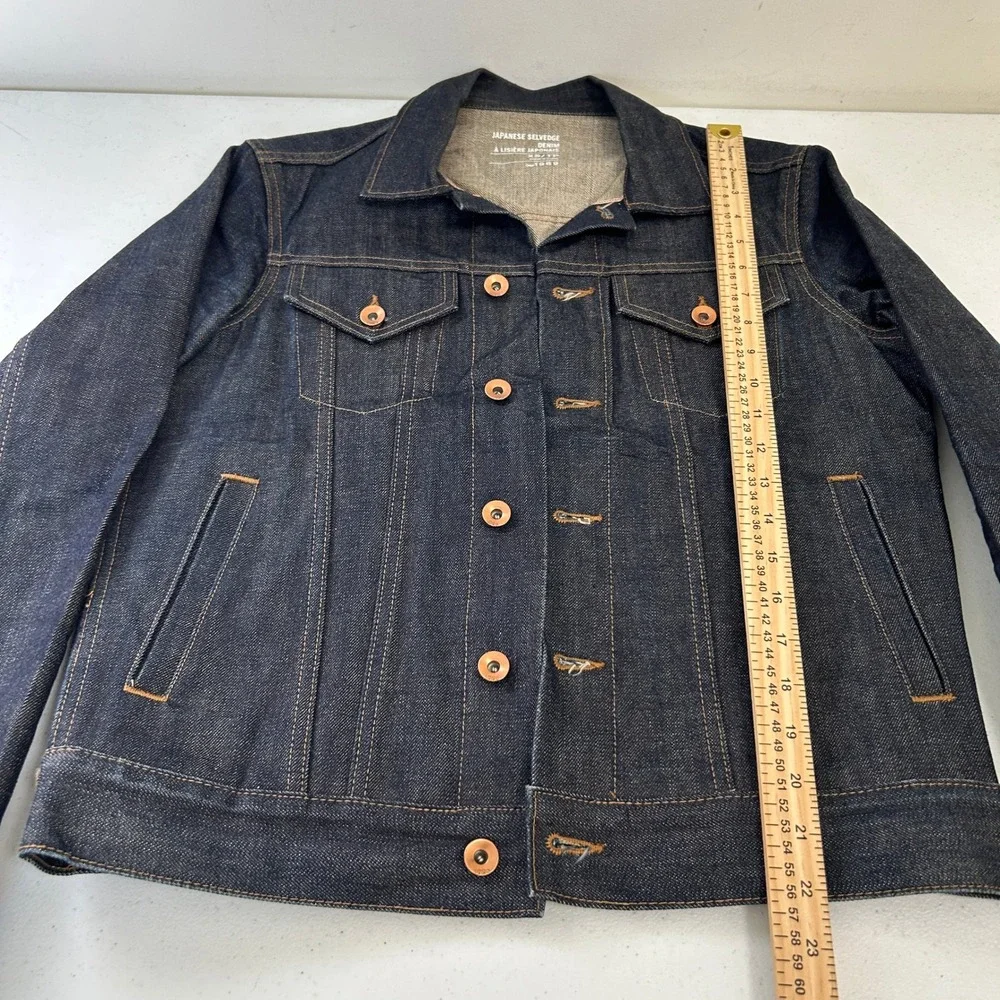Gap 1969 Japanese Selvedge Denim Trucker Jacket Indigo Blue XS Mens 5986